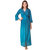 Reposey Women's Satin Nighty with Robe Set of 2 pcs (Color-Blue)