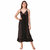 Reposey Women's Satin Nighty with Robe Set of 2 pcs (Color-Black)