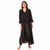 Reposey Women's Satin Nighty with Robe Set of 2 pcs (Color-Black)