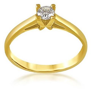                       CEYLONMINE- American Diamond Gold Plated DesignerFinger Ring Precious  effective Gemstone Ring For Unisex                                              