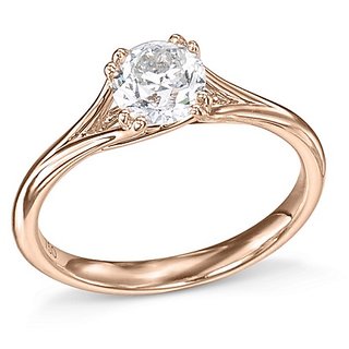                       Original Diamond Gold Plated Ring Effective  Certified Stone American White Diamond Ring By CEYLONMINE                                              