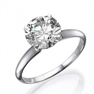                       Original Diamond Silver Beautiful Finger Ring Effective  Certified Stone American White Diamond Ring By CEYLONMINE                                              