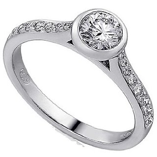                      Diamond Stone Ring In Silver Precious  Lab Certified Stone American diamond Ring For Unisex By CEYLONMINE                                              