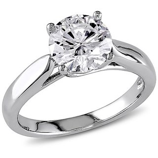                       Original Diamond Silver Beautiful Finger Ring Effective & Certified Stone American White Diamond Ring By CEYLONMINE                                              