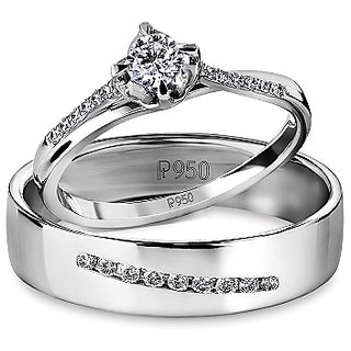                       CEYLONMINE-Diamond Stone Ring Original & Precious & Effective Stone American Diamond Silver Ring                                              