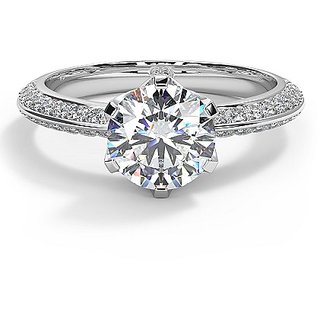                       Certified Stone Diamond Silver Ring Natural & Original American Diamond Gemstone Ring For Women & Men By CEYLONMIINE                                              