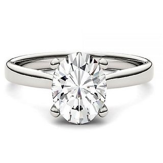                       Diamond Stone Ring In Silver Precious  Lab Certified Stone American diamond Ring For Unisex By CEYLONMINE                                              