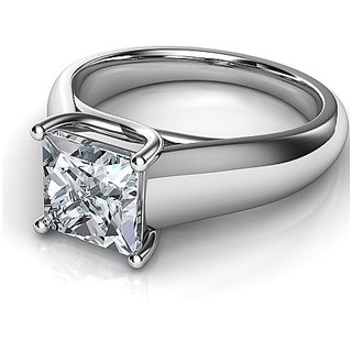                       Natural American Diamond Silver Designer Finger Ring Precious  Certified Stone Diamond Ring -CEYLONMINE                                              