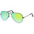 David Martin Black  Green Mirrored lens Unisex Aviator Sunglasses Pack of-1