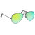 David Martin Black  Green Mirrored lens Unisex Aviator Sunglasses Pack of-1