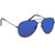 David Martin Black  Blue Mirrored lens Unisex Aviator Sunglasses Pack Of-1