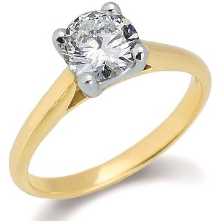                       Diamond Gold Plated Ring Natural  Original American Diamond Gemstone Ring For Unisex- CEYLONMIINE                                              