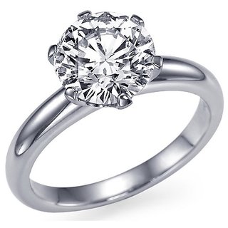                       Natural diamond stone ring original & unheated gemstone silver  ring ( american diamond ring ) for Unisex                                              