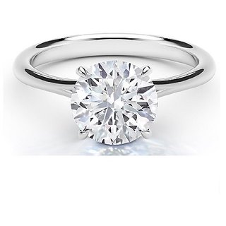                       Diamond stone silver ring unheated stone finger ring ( american diamond stone ring ) for unisex- CEYLONMINE                                              