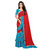 BerMondsey Women's Red Georgette Ruffle Saree With Blouse