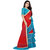 BerMondsey Women's Red Georgette Ruffle Saree With Blouse