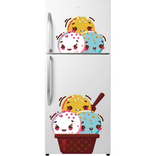 Decor Villa Ice Cream Fridge Wall Sticker & Decal (PVC Vinyl,Size - 58 Cm X 45 Cm)