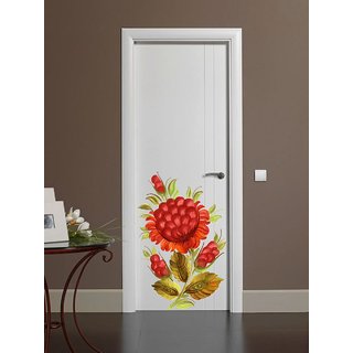                       Decor Villa Flower Door Wall Sticker & Decal (PVC Vinyl,Size - 58 Cm X 38 Cm)                                              