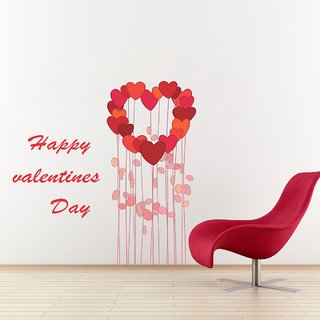 Decor Villa Happy Valentine's Day Wall Sticker  Decal (PVC Vinyl,Size - 60 Cm X 35 Cm)