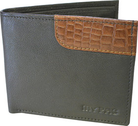 my pac db Vogue Rfid protected genuine leather  wallet Black -Tan C11596-121U