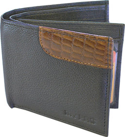 my pac db Vogue Rfid protected genuine leather  wallet Black -Tan C11597-121U