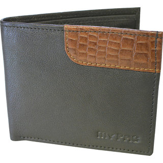 my pac db Vogue Rfid protected genuine leather  wallet Black -Tan C11596-121U