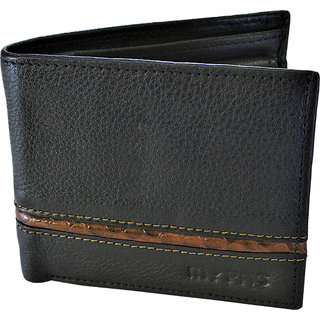 my pac db Vogue Rfid protected genuine leather  wallet Black -Tan C11595-121L