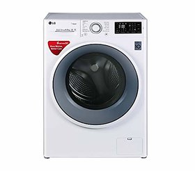 LG 6.5 kg Inverter Fully Automatic Front Loading Washing Machine FHT1065SNW Blue and White Inbuilt Heater