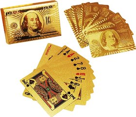 24K Gold Plated Waterproof Playing Cards  (Golden)