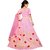 Femisha Creation Pink Color Satin Flower Work Girls Traditional Semi Stitched Lehenga Choli(Suitable To 8-13 years).