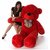 Wowobjects Soft Plush Fabric Cherry Teddy Bear with Neck Bow (Red, 3 Feet)