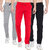 Cliths Slim Fit Cotton Track Pants For Men/Grey, Red And Black Track Pants For Mens Gym Wear Combo Of 3