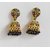 Golden toned box shaped hanging earring with beads for Girl and Women