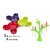 Unbreakable Eco-Friendly Children's Mickey Minnie Shaped Serving Food Plate with Fruit Fork Set with Stand, 6-Pieces Pla