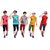 Kavin's 3/4th Pant with Sleeveless Tees for Kids, Pack of 5, Unisex, Multicolored - Rapid