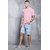PAUSE Pink French Terry Solid Round Neck Slim Fit Half Sleeve Men's T-Shirt