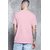 PAUSE Pink French Terry Solid Round Neck Slim Fit Half Sleeve Men's T-Shirt
