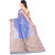 Naveera Sky Blue Women's Cotton Blend Jamdani Resham work Fancy Banarasi saree