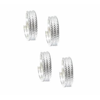                       Toe Ring Sterling Silver Abstract Pattern Design Toe Ring Adjustable Jewelry for Women. Set of 2 PCS. (016)                                              
