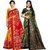 Anand Sarees MultiColor Bhagalpuri Silk Printed work Pack Of 2 Sarees