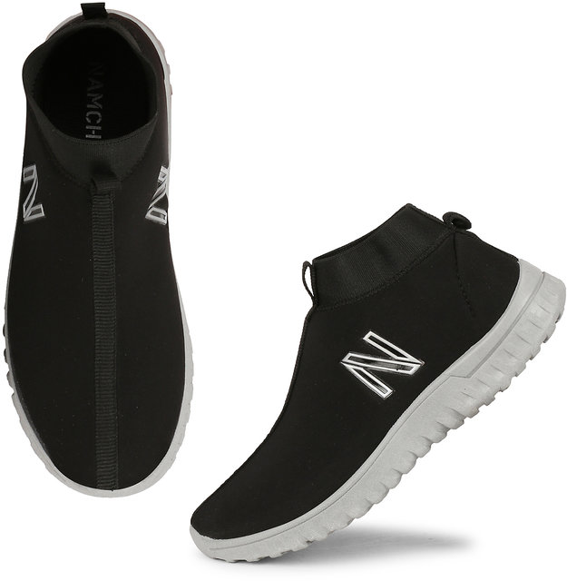 solid black walking shoes