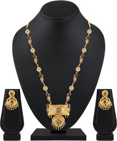 Asmitta One Gram Gold plated Premium Quality Long Necklace set for women