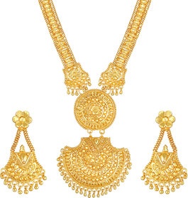 Asmitta Ethnic One Gram Gold plated Long Necklace set for women