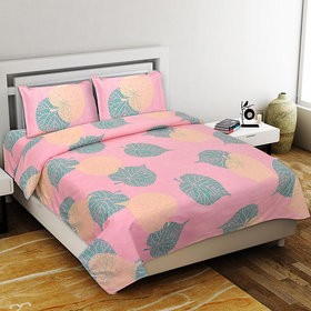 QUILT'N'RAZAI SUPER SOFT FLORAL COTTON FANCY PRINTED DOUBLE BED SHEET/BED COVER/BED SPREAD WITH TWO PILLOW COVER
