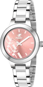 Espoir Analogue Stainless Steel Pink Dial Girl's  Wome's Watch - Khushi0507