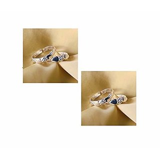 Toe Ring Sterling Silver Abstract Pattern Design Toe Ring Adjustable Jewelry for Women. Set of 2 PCS. (002)