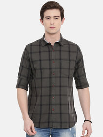 Seta Men's Grey Checks Casual Shirts
