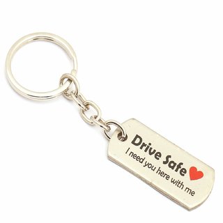 Stainless Steel Special Edition (Limited Stock) Drive Safe Handsome Engraved Keychain Keyring for Husband Boyfriend Gift