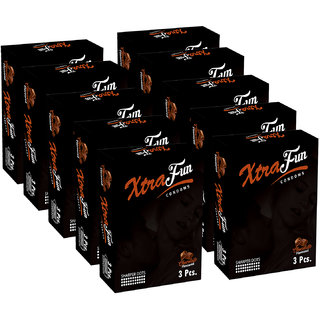 Xtrafun Dotted Rubber Latex With Chocolate Flavour (3X10)-Pack Of 10