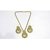 Golden Big Polki Pendant Chain Necklace Set